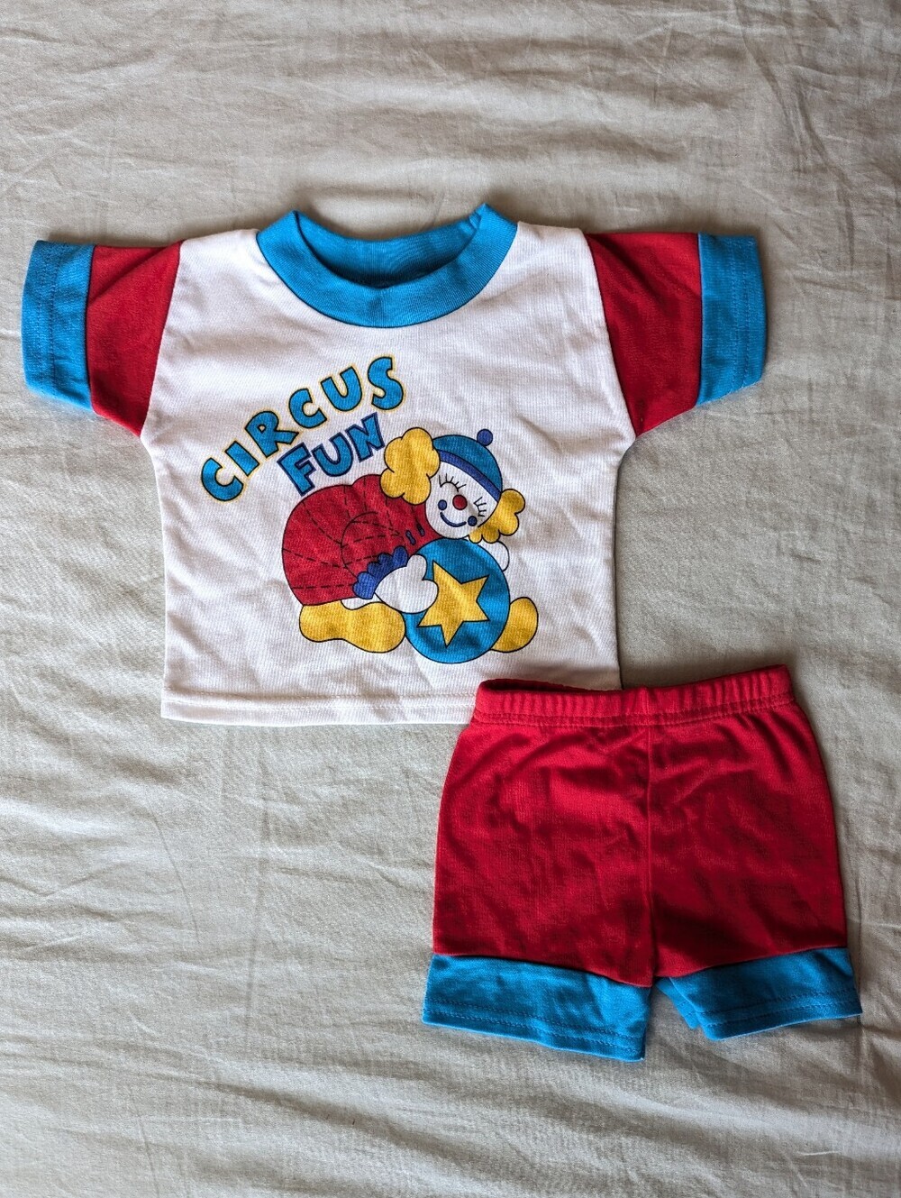 Vintage 80s Clown Infant Outfit - Rainbow Connection sz 9M